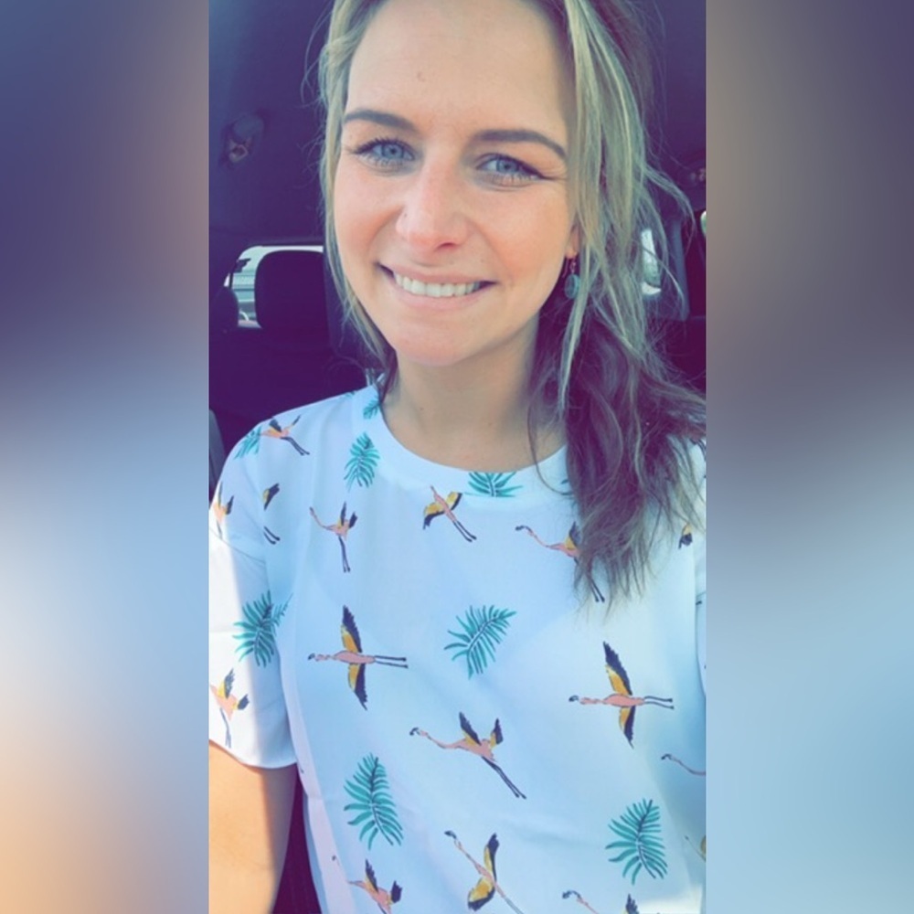 Loft| Flutter Sleeve Print Blouse - image 3